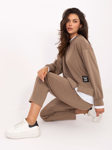 Casualowy fango luźny komplet bluzka + spodnie - obrazek 2